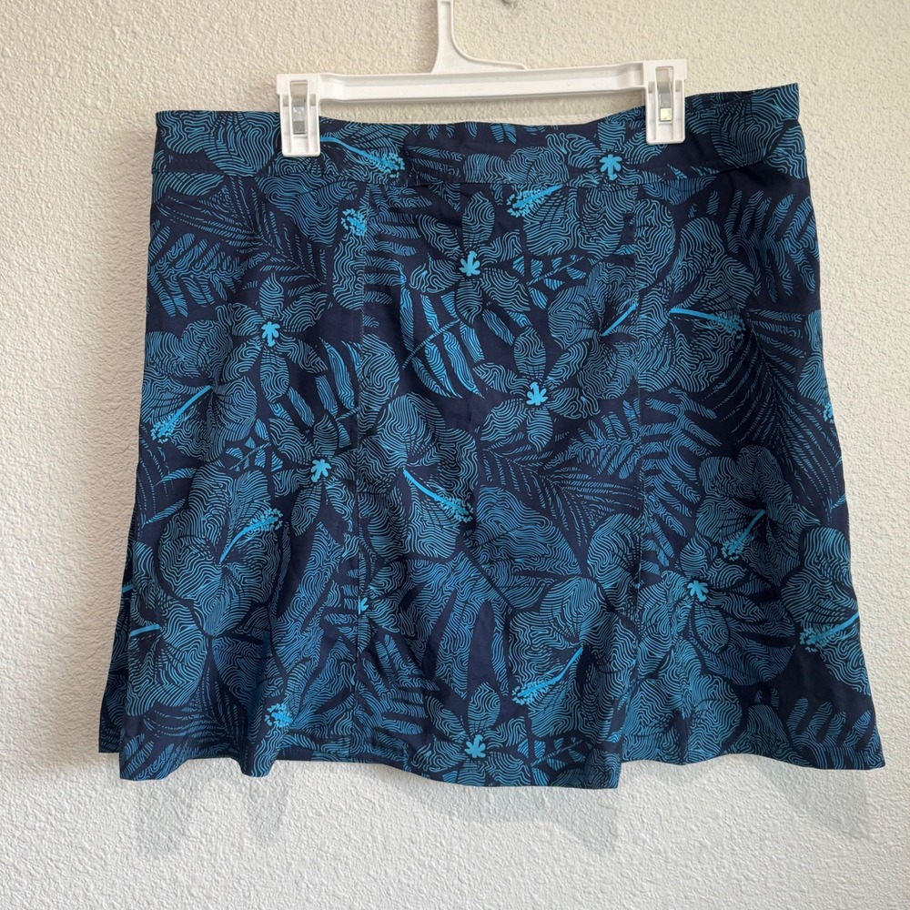RipSkirt Hawaii Length 2 Wrap Skirt XL Navy Teal Tropical Hibiscus Floral Print